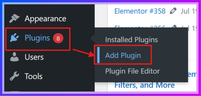 Go to Plugins → Add New