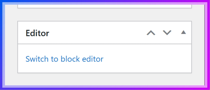If the page opens in the classic editor, switch to the block editor.
