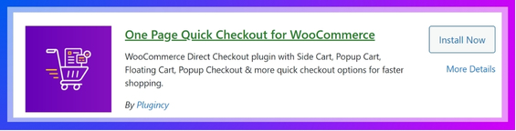 Install free Version of One Page Quick Checkout for WooCommerce
