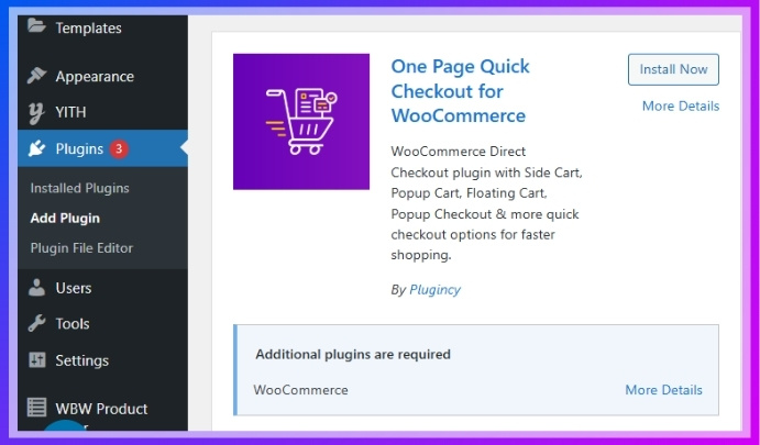 One Page Quick Checkout for WooCommerce free Version Install