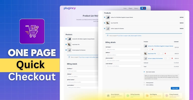 One Page Quick Checkout plugin