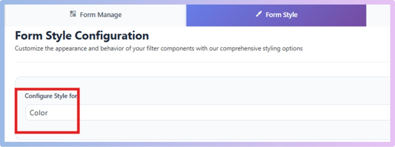 Pick the filter from the dropdown.