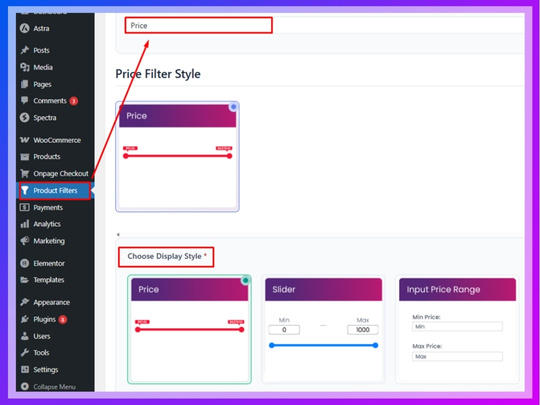 Style and Configure the Price Widget