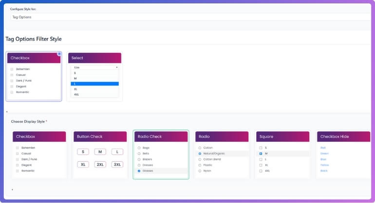 Style the Tag Filter