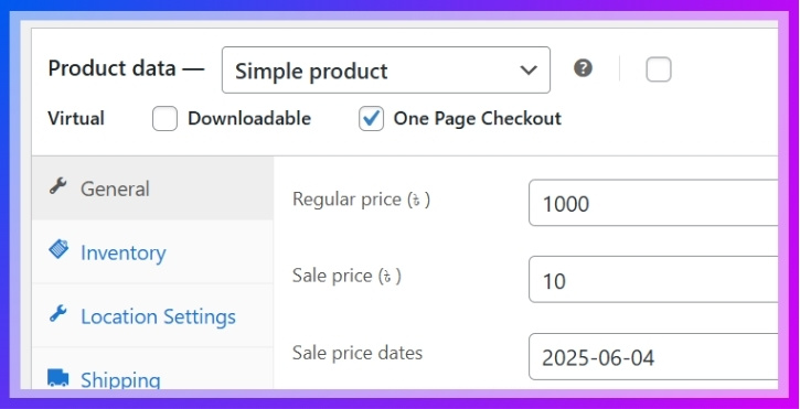 Turn on the One Page Checkout option.