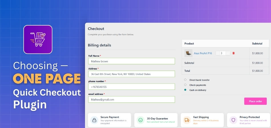 Why Should You Choose One Page Quick Checkout
