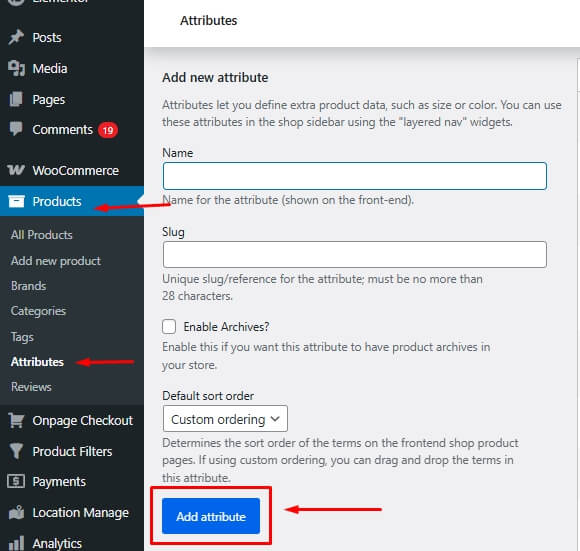 add new attribute on woocommerce