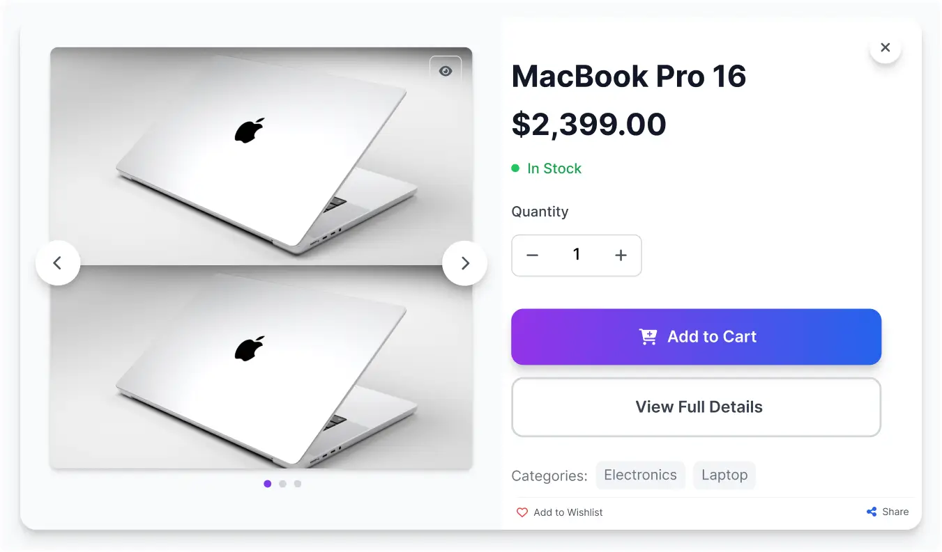 Add to Cart on Single Products