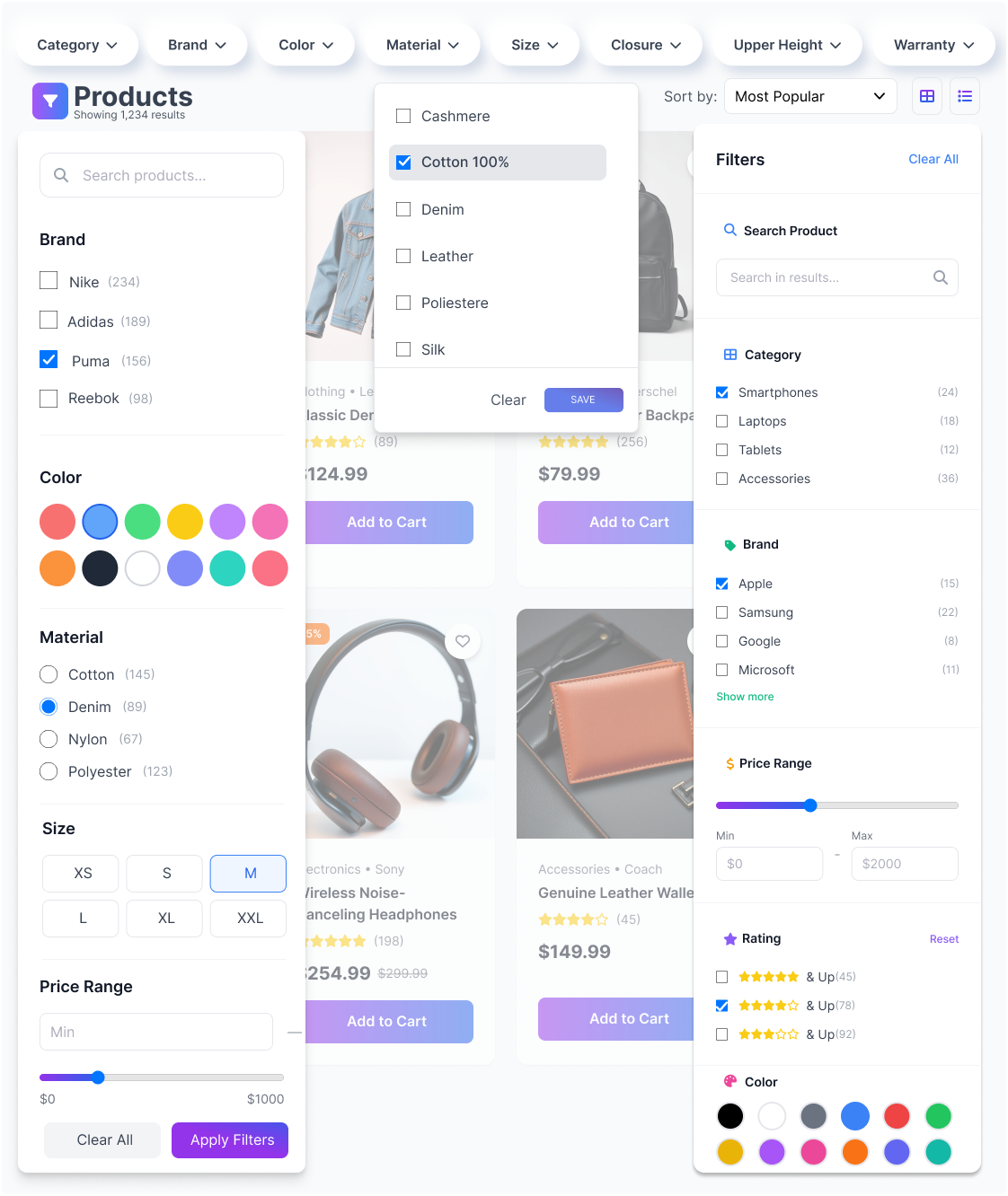 Basic to Advanced dynamic ajax product filters