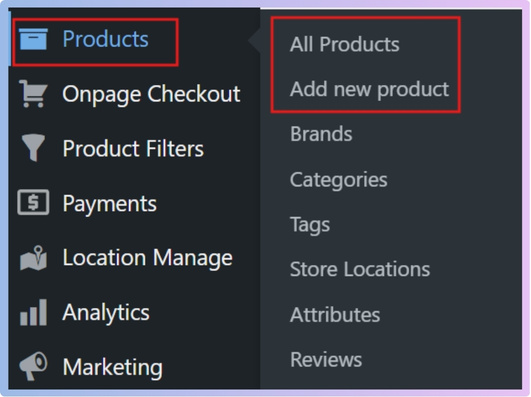 Edit an existing product or add a new one.