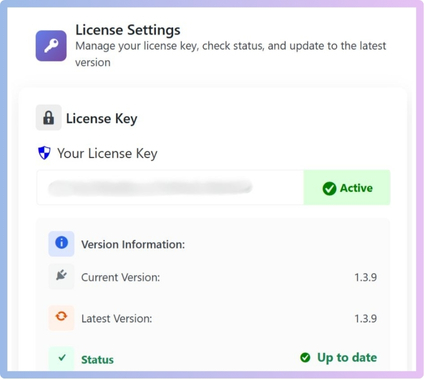 Enter your license key and activate it.