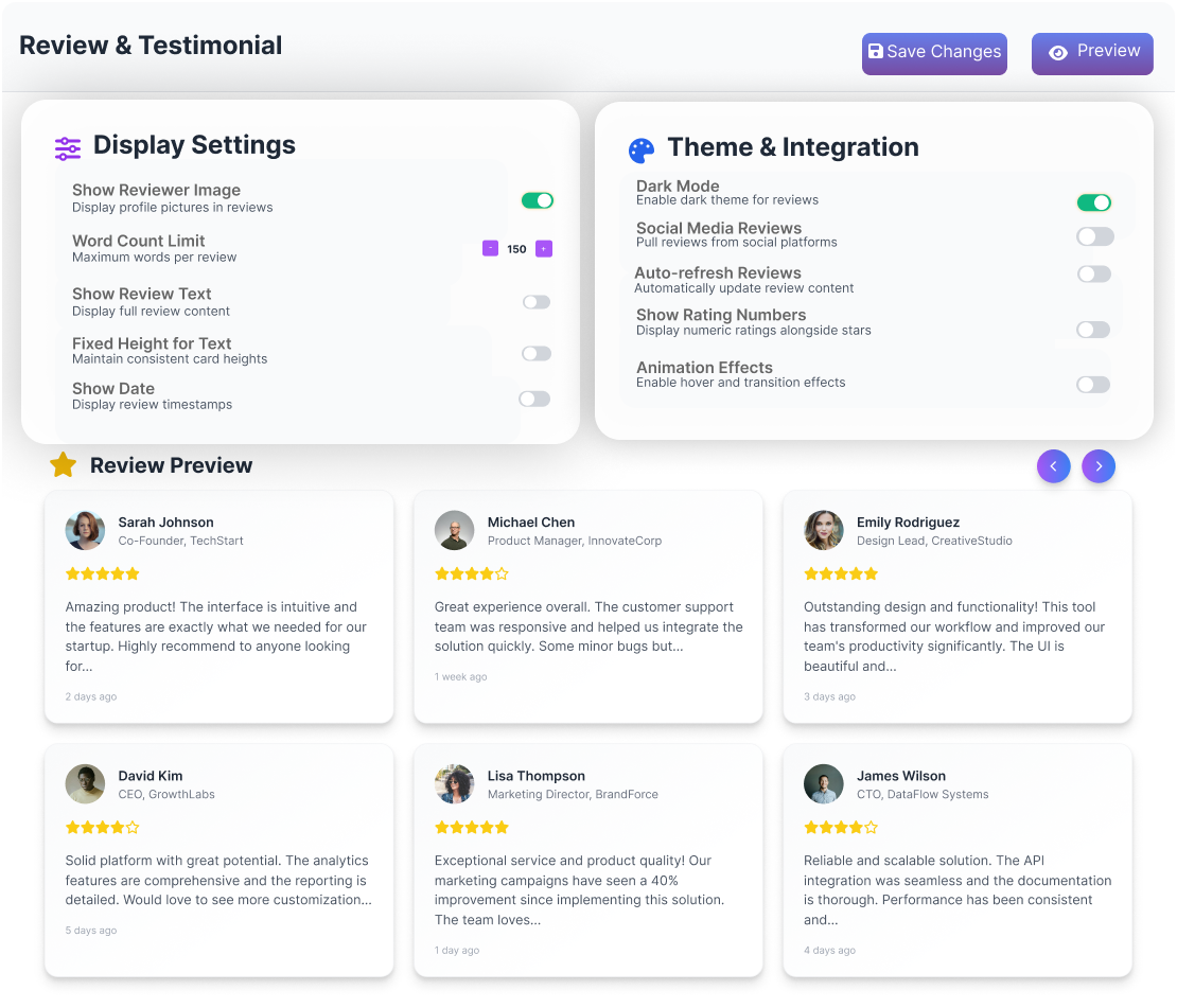 Smart Site Reviews – API Integration, Manual & Auto Reviews