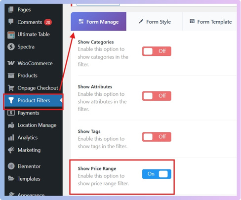Manage Price in the Filter Widget