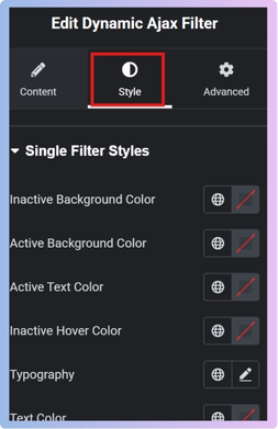 Use the Style tab to customize appearance.