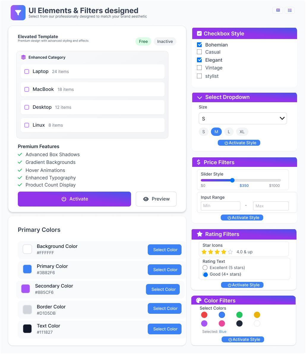 dynamic ajax product filters designed temples