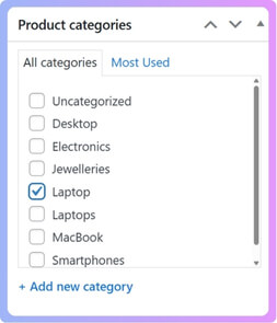 Assign Categories to Products