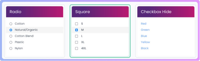 Checkbox Styles (6 options) of dynamic ajax product filters plugin