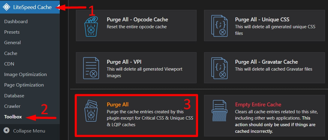 Clear Website Cache
