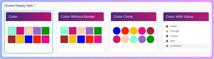 Color Styles (4 options) of dynamic ajax product filters plugin