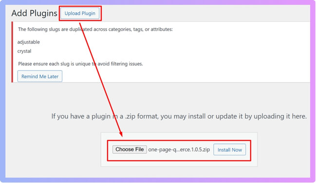 Go to WordPress Dashboard Plugins Add New Upload Plugin