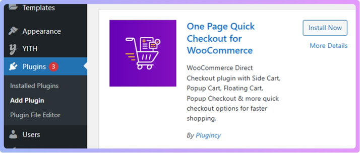 Install WooCommerce One Page Checkout Plugin