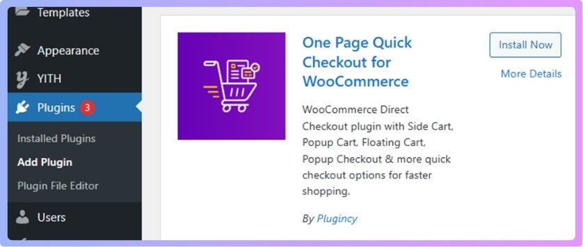 Install and Activate One Page Quick Checkout for WooCommerce plugin