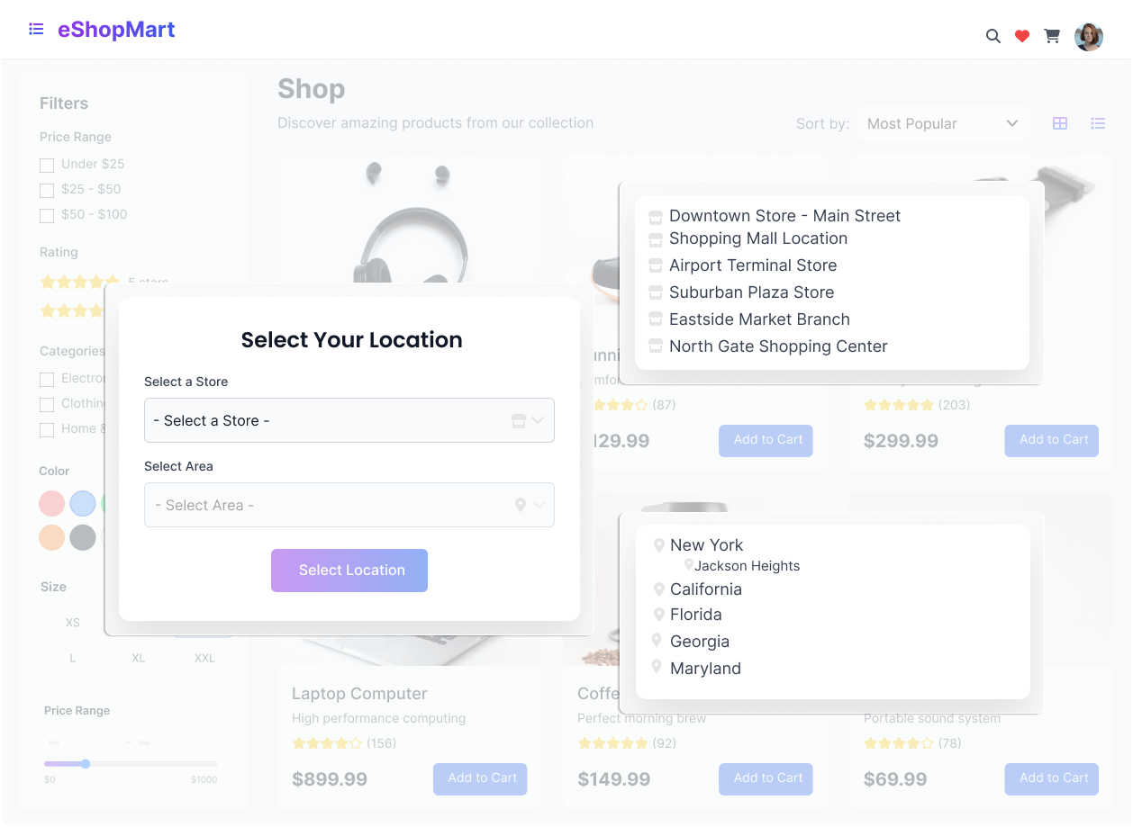 Multi Location Product & Inventory Management Find Products Near You
