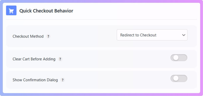 Once quick checkout is enabled, you can adjust display settings, button behavior, and many other things. (3)