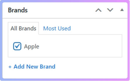 Select the brand you created.