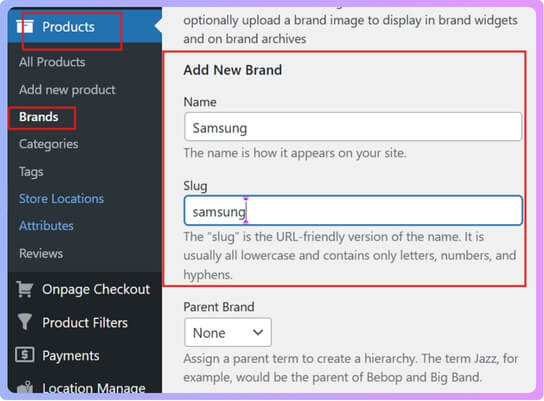 adding details for Brand Filter