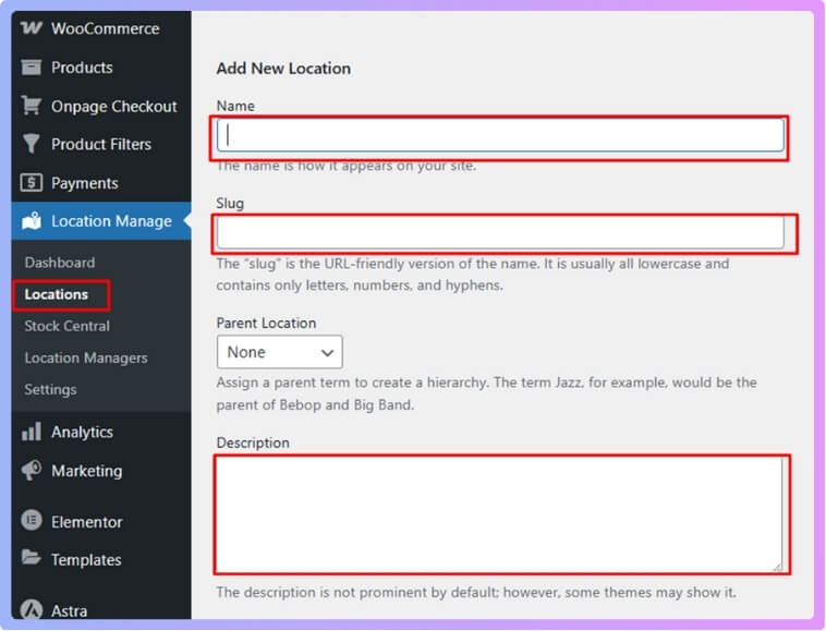 Create Store Locations