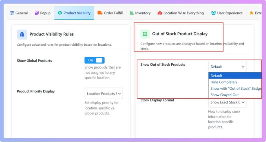 Customize Out-of-Stock Display Settings