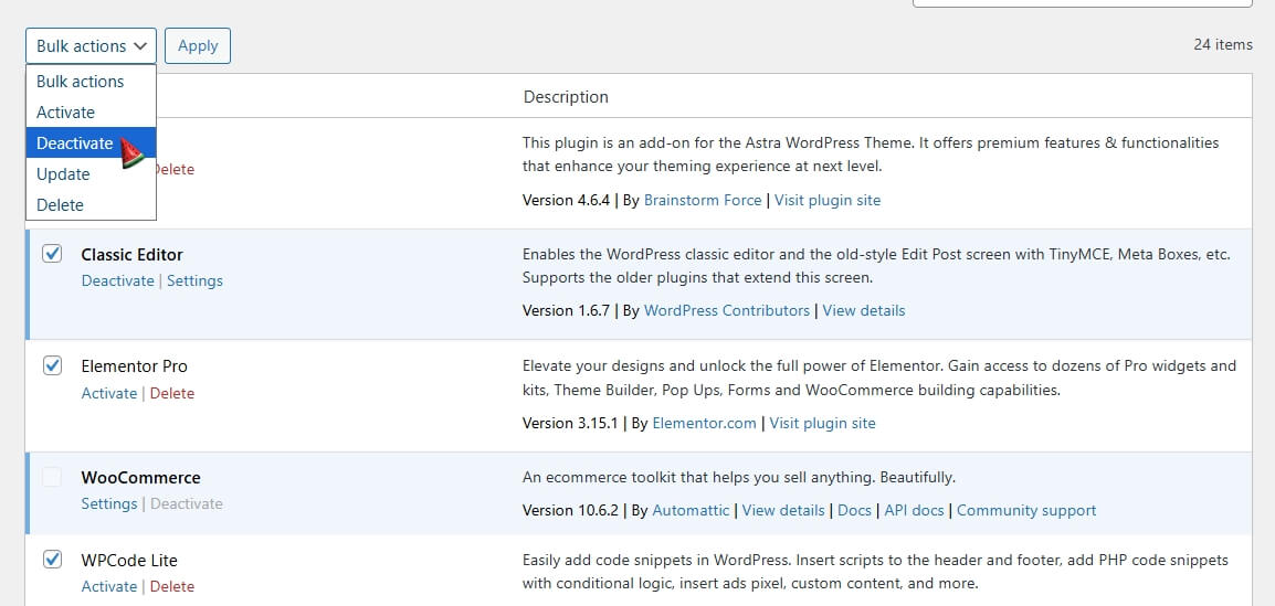 Disable All Plugins Except WooCommerce
