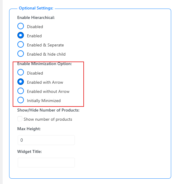 Enable Collapsible Options