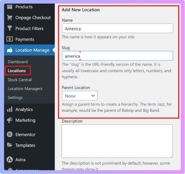 Fill in the details for your location