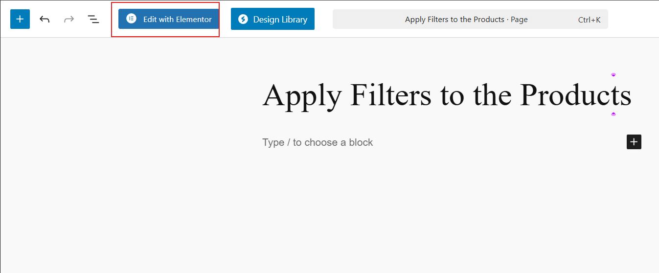 Give your page a name and click Edit with Elementor