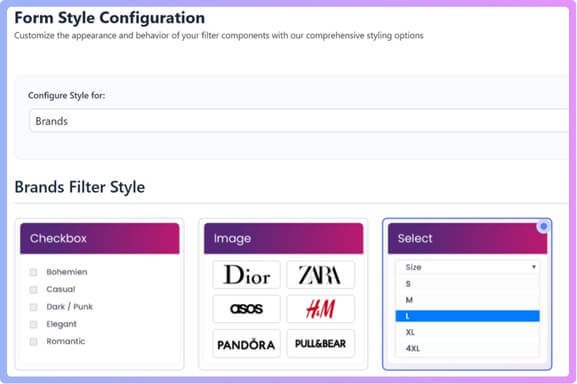 Go to Product Filters Form Style.