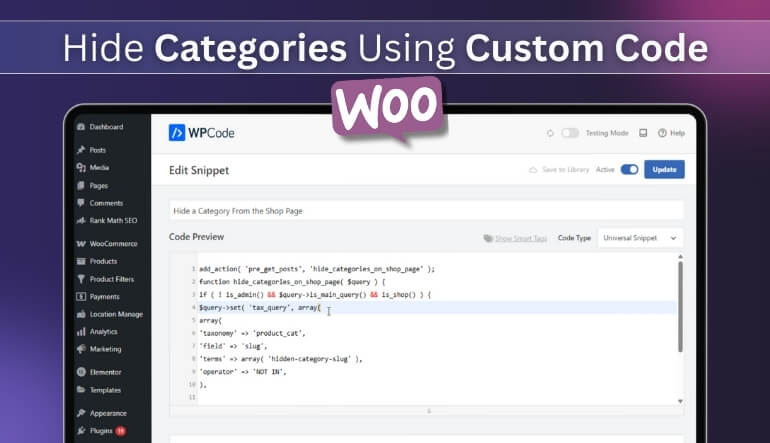 How to Hide Categories Using Custom Code