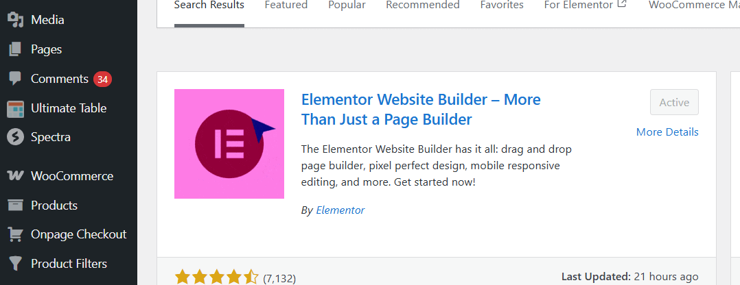 Install elementor