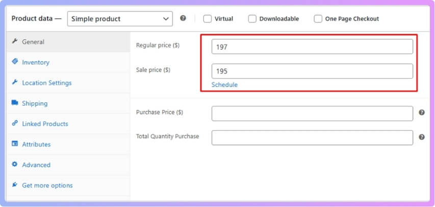 Manage Price of woocommerce product