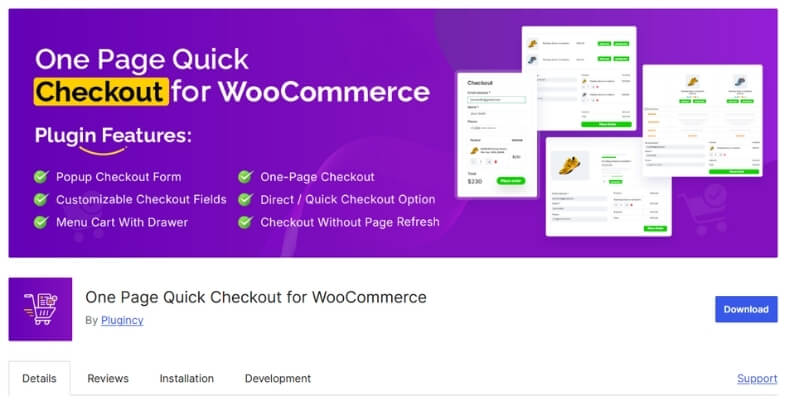 One Page Quick Checkout for WooCommerce plugin