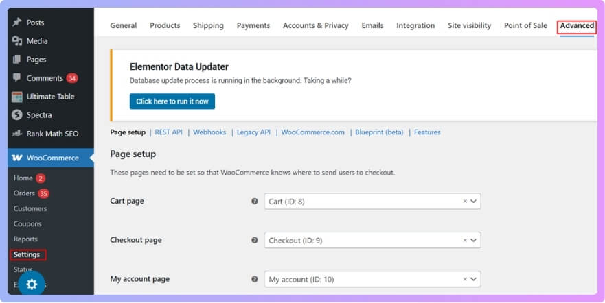 Open WooCommerce Settings Advanced and make sure Cart, Checkout, and My Account pages are correctly assigned