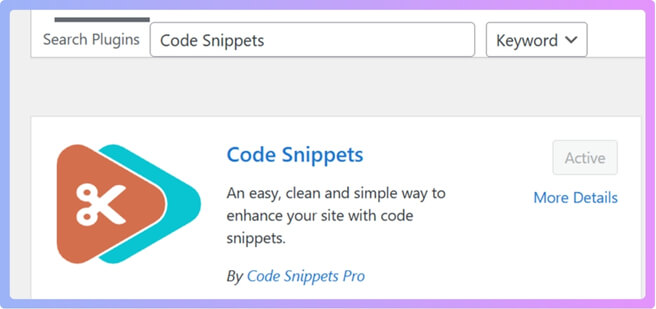 Search for Code Snippets, Click Install and then Activate