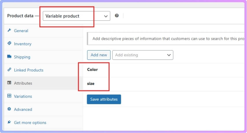 Set Up Product Variations