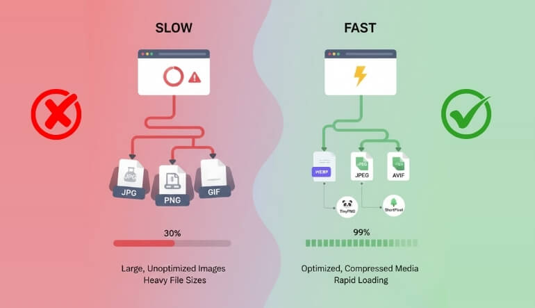 The Role of Images and Media in Page Load Time