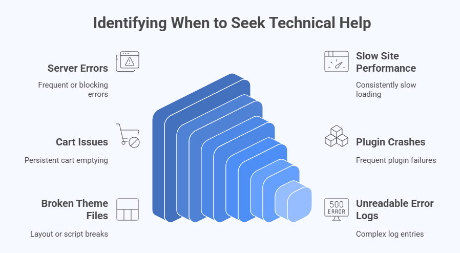 When Should You Contact Hosting Support or Developers