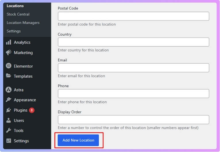 adding new Store Locations