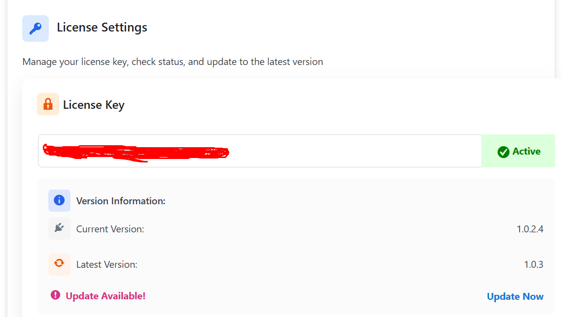 Enter the license key and activate the plugin
