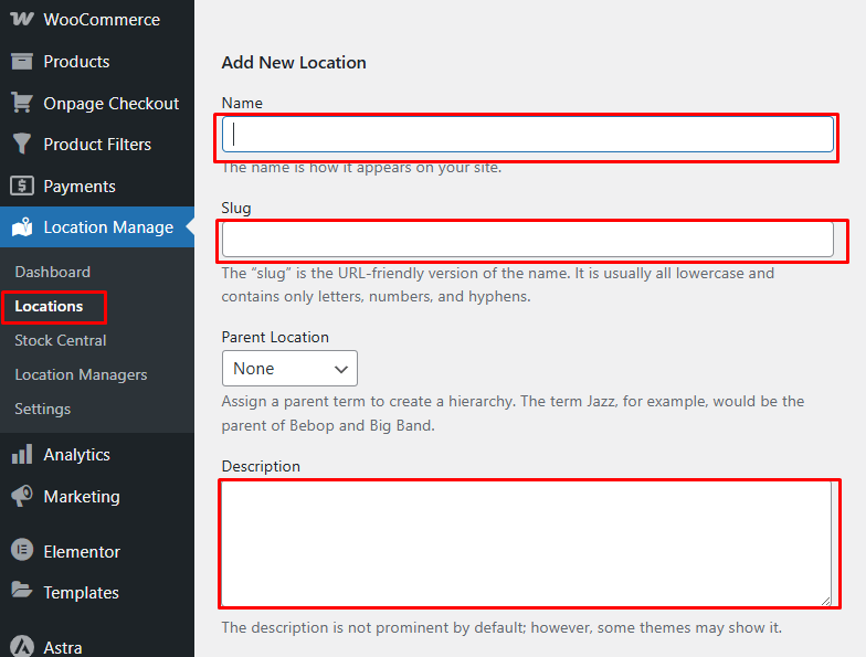 Go to Location Manage → Locations to add your store or warehouse details