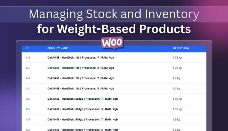 Managing Stock and Inventory for Weight-Based Products